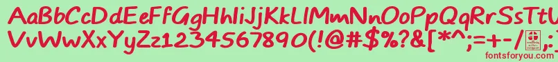 TypoComicsBoldDemo Font – Red Fonts on Green Background