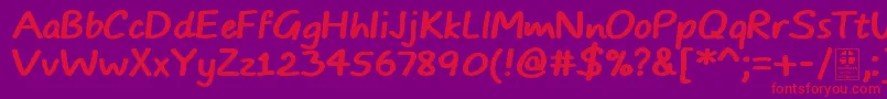 フォントTypoComicsBoldDemo – 紫の背景に赤い文字