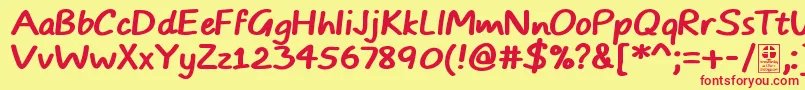 TypoComicsBoldDemo Font – Red Fonts on Yellow Background