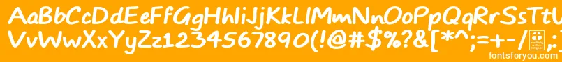 Шрифт TypoComicsBoldDemo – белые шрифты на оранжевом фоне