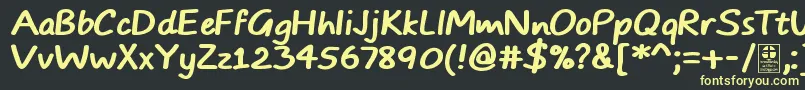 TypoComicsBoldDemo-Schriftart – Gelbe Schriften auf schwarzem Hintergrund