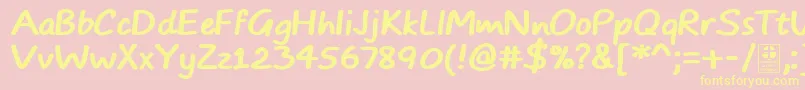 TypoComicsBoldDemo Font – Yellow Fonts on Pink Background