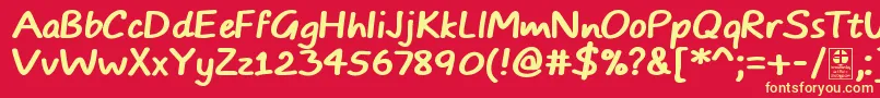 TypoComicsBoldDemo Font – Yellow Fonts on Red Background