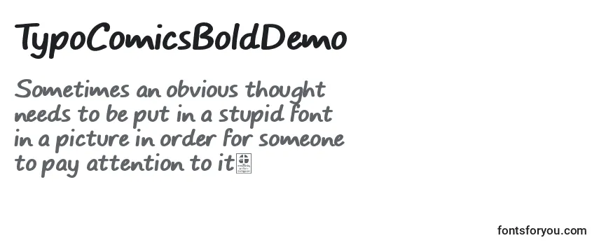 Schriftart TypoComicsBoldDemo