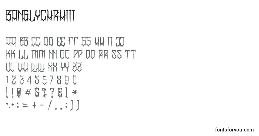 Fuente BanglychRhIii - alfabeto, números, caracteres especiales