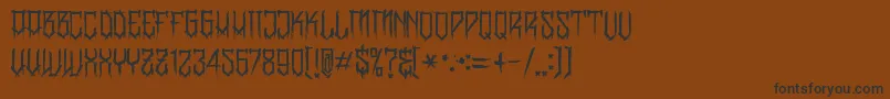 BanglychRhIii-fontti – mustat fontit ruskealla taustalla