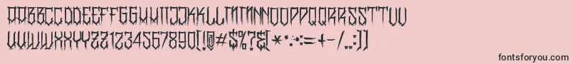 Шрифт BanglychRhIii – чёрные шрифты на розовом фоне