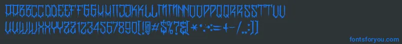 More about BanglychRhIii Font BanglychRhIii Font – Blue Fonts on Black Background