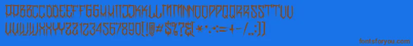 More about BanglychRhIii Font BanglychRhIii Font – Brown Fonts on Blue Background