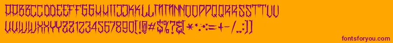 BanglychRhIiiフォントについての詳細 フォントBanglychRhIii – オレンジの背景に紫のフォント