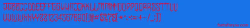 BanglychRhIii Font – Red Fonts on Blue Background