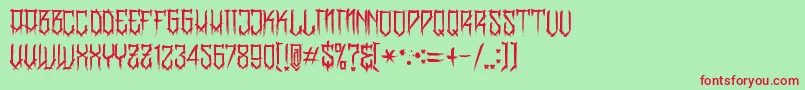 BanglychRhIii Font – Red Fonts on Green Background