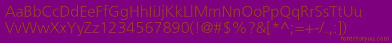 FrutigerltstdLight Font – Brown Fonts on Purple Background