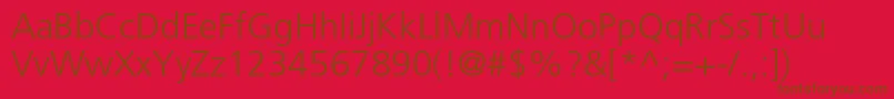 FrutigerltstdLight Font – Brown Fonts on Red Background