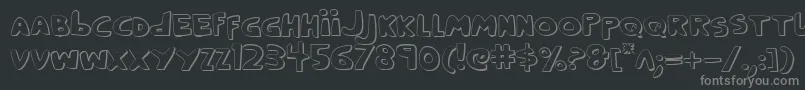 フォントCrappity3D – 黒い背景に灰色の文字