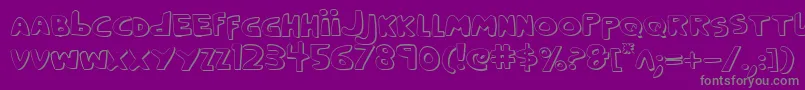 Crappity3D-Schriftart – Graue Schriften auf violettem Hintergrund