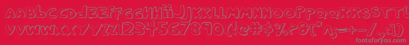 Crappity3D Font – Gray Fonts on Red Background