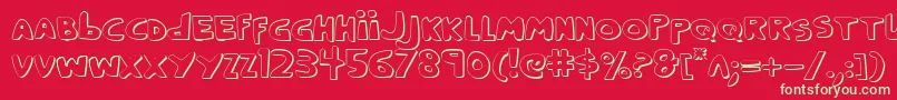 Crappity3D Font – Green Fonts on Red Background