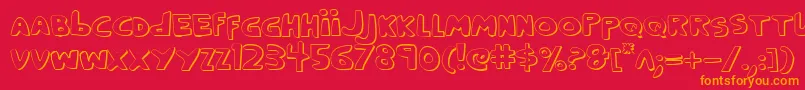 Crappity3D Font – Orange Fonts on Red Background