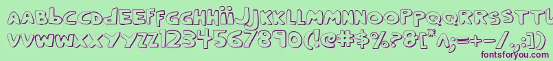 Crappity3D Font – Purple Fonts on Green Background