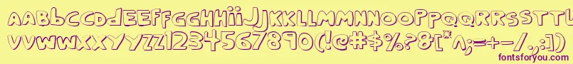 Crappity3D Font – Purple Fonts on Yellow Background