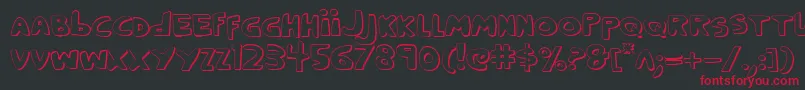 フォントCrappity3D – 黒い背景に赤い文字