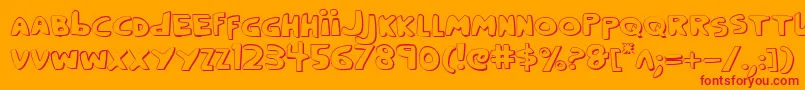 Crappity3D Font – Red Fonts on Orange Background