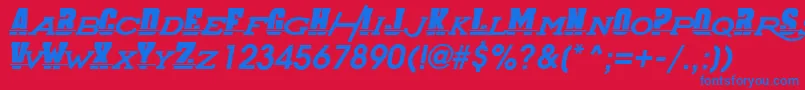 SuperChargers Font – Blue Fonts on Red Background