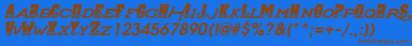 SuperChargers Font – Brown Fonts on Blue Background