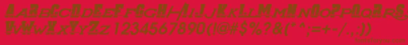 フォントSuperChargers – 赤い背景に茶色の文字