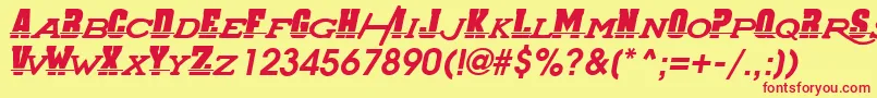 SuperChargers-Schriftart – Rote Schriften auf gelbem Hintergrund