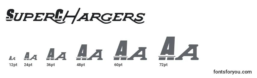 Größen der Schriftart SuperChargers