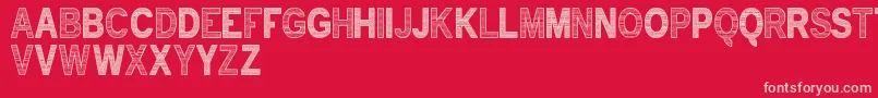 TextInsideTfb Font – Pink Fonts on Red Background