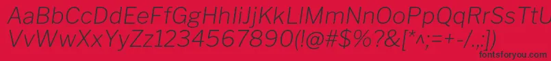 LibrefranklinExtralightitalic Font – Black Fonts on Red Background