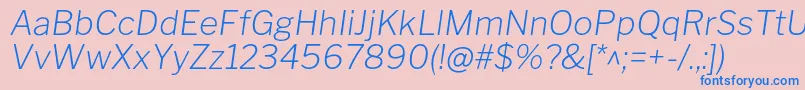 LibrefranklinExtralightitalic Font – Blue Fonts on Pink Background