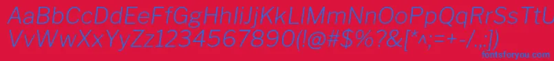 LibrefranklinExtralightitalic Font – Blue Fonts on Red Background