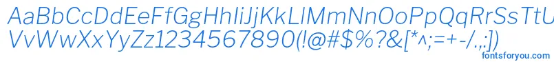 Czcionka LibrefranklinExtralightitalic – niebieskie czcionki