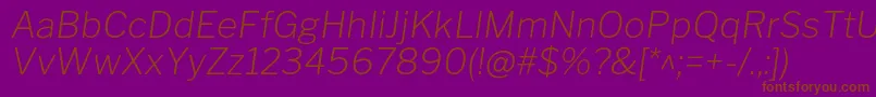 LibrefranklinExtralightitalic Font – Brown Fonts on Purple Background