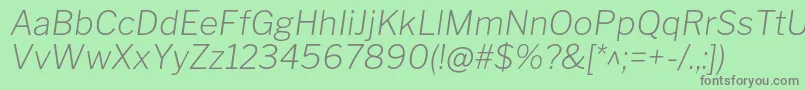 LibrefranklinExtralightitalic Font – Gray Fonts on Green Background