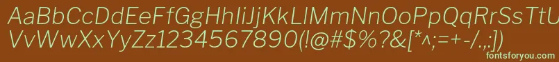 LibrefranklinExtralightitalic Font – Green Fonts on Brown Background