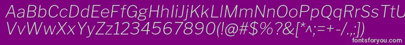 fuente LibrefranklinExtralightitalic – Fuentes Verdes Sobre Fondo Morado