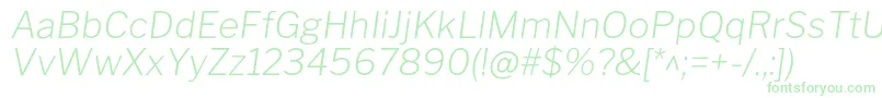 LibrefranklinExtralightitalic Font – Green Fonts on White Background