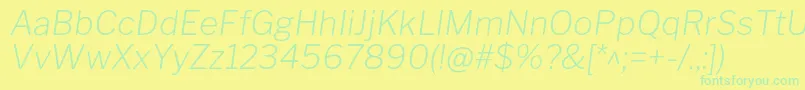 LibrefranklinExtralightitalic Font – Green Fonts on Yellow Background