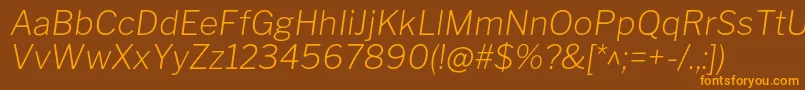 LibrefranklinExtralightitalic Font – Orange Fonts on Brown Background