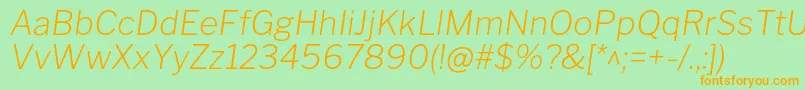 LibrefranklinExtralightitalic Font – Orange Fonts on Green Background