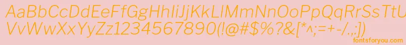 LibrefranklinExtralightitalic Font – Orange Fonts on Pink Background