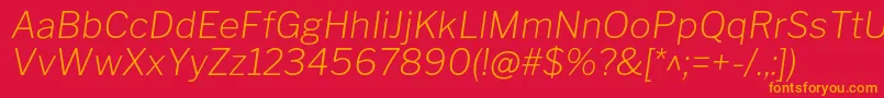 LibrefranklinExtralightitalic Font – Orange Fonts on Red Background