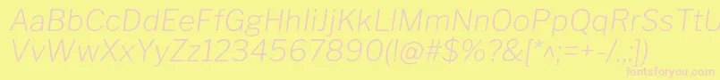 LibrefranklinExtralightitalic Font – Pink Fonts on Yellow Background