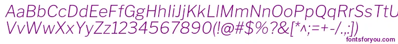 Czcionka LibrefranklinExtralightitalic – fioletowe czcionki