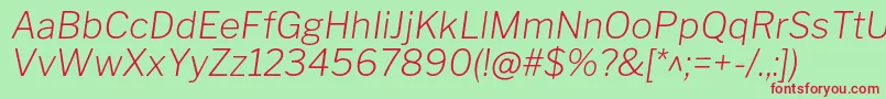 LibrefranklinExtralightitalic Font – Red Fonts on Green Background